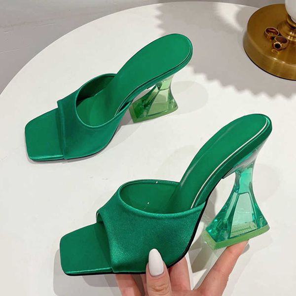 slippers summer green women's shoes slippers silky wide band transparent strange high heels comfortable pu leather slides sandals pumps, Black
slippers summer green women's shoes slippers silky wide band transparent strange high heels comfortable pu leather slides sandals pumps, Black