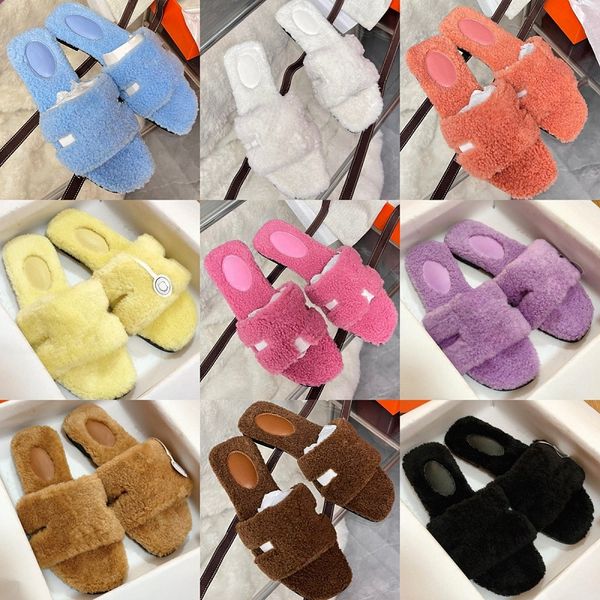 

New fluffy slippers classic womens designer shoes outdoor comfort beach shoes warm non-slip casual shoes autumn and winter fashion flats luxury breathable sandals, 41