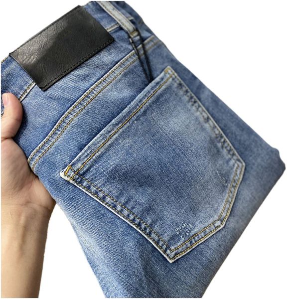 men's jeans spring summer thin denim slim fit european american high-end brand small straight pants jh6067-7, Blue
men's jeans spring summer thin denim slim fit european american high-end brand small straight pants jh6067-7, Blue