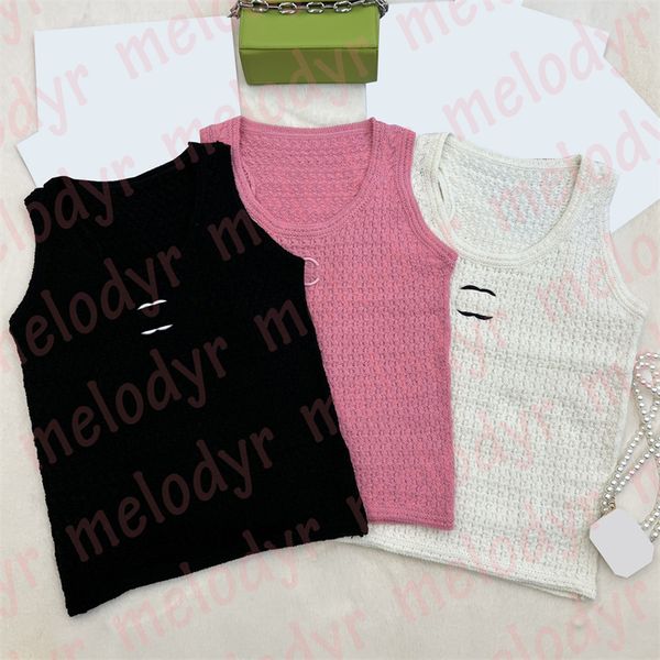 women designer t shirts summer slim knitted vest embroidery letter sleeveless tanks knitswear, Black
women designer t shirts summer slim knitted vest embroidery letter sleeveless tanks knitswear, Black
