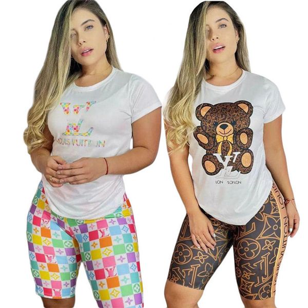 2023 brand women tracksuits summer casual 2 piece sets short sleeve t-shirt shorts fashion sports suit crew neck outfits pullover jogging su, Gray
2023 brand women tracksuits summer casual 2 piece sets short sleeve t-shirt shorts fashion sports suit crew neck outfits pullover jogging su, Gray