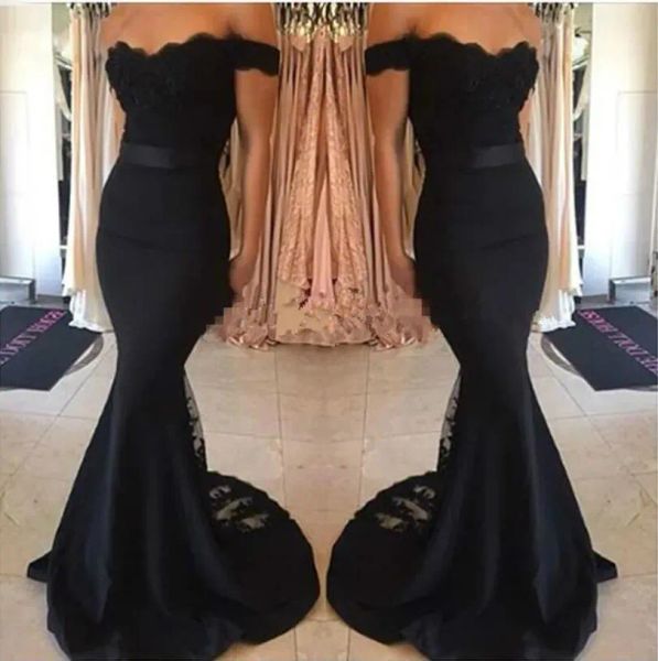 2023 black mermaid prom dresses off the shoulder lace applique satin ribbon custom made sleeveless evening gown formal occasion wear vestido
2023 black mermaid prom dresses off the shoulder lace applique satin ribbon custom made sleeveless evening gown formal occasion wear vestido