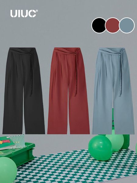 capris uiuc double buttons suit pants with belt female straight leg pants, Black;white
capris uiuc double buttons suit pants with belt female straight leg pants, Black;white