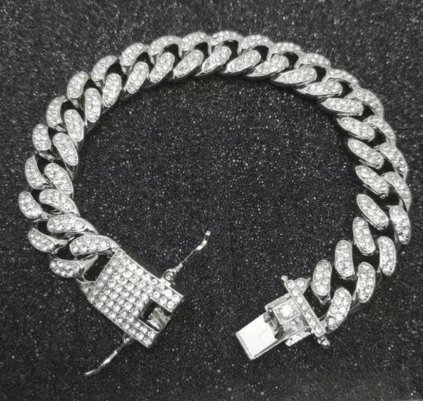 mens luxury iced out diamond fashion chain bracelets bangles 18k gold silver cuban link miami bracelet hip hop jewelry, Black
mens luxury iced out diamond fashion chain bracelets bangles 18k gold silver cuban link miami bracelet hip hop jewelry, Black
