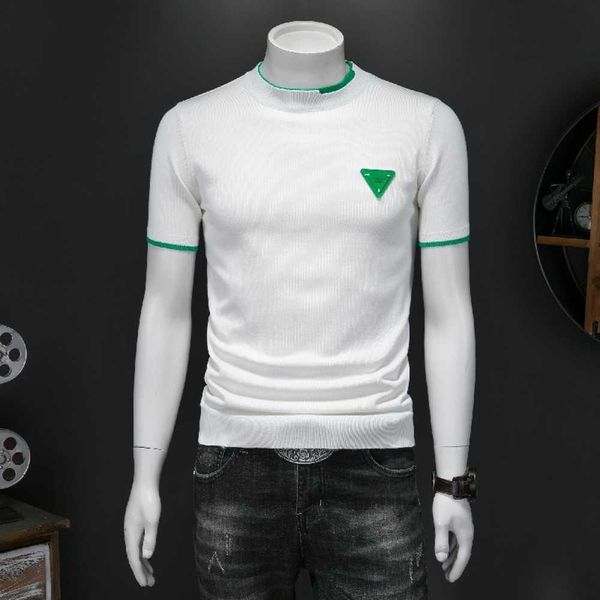 prad new round neck men's short-sleeved knitted t-shirts thin slim fit stitching fashion embroidery printing versatile casual bottomin, White;black
prad new round neck men's short-sleeved knitted t-shirts thin slim fit stitching fashion embroidery printing versatile casual bottomin, White;black