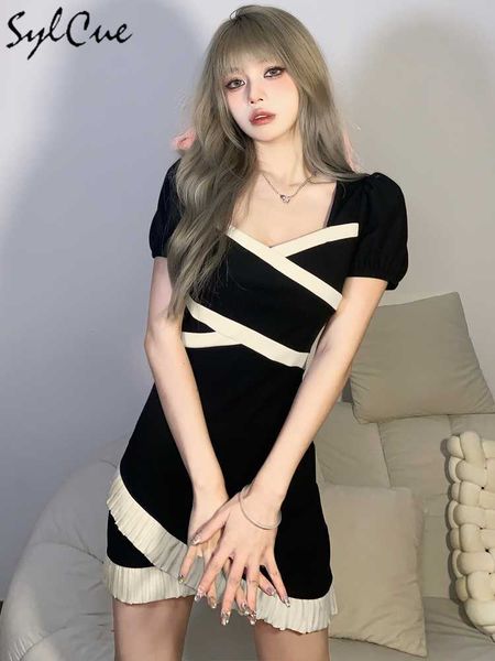 party dresses youthful vitality stitching cross design personality casual street self-cultivation travel women's a-line dress 230322, White;black
party dresses youthful vitality stitching cross design personality casual street self-cultivation travel women's a-line dress 230322, White;black