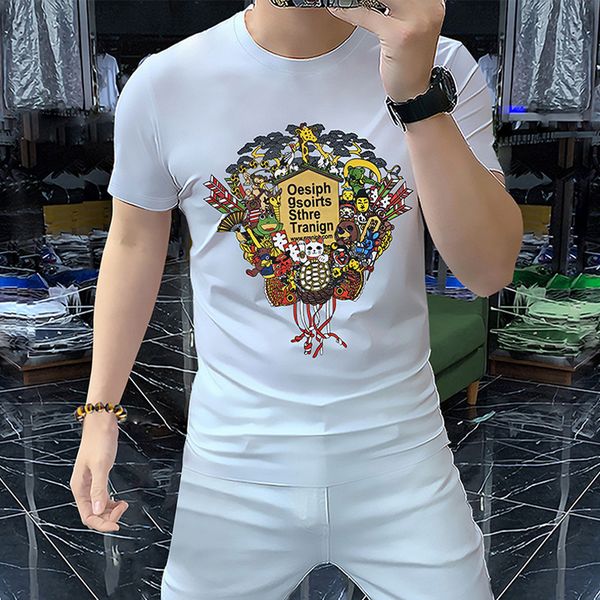 men's short sleeve t-shirt trendy cartoon print couple tees summer versatile 2023 summer new youth multi color man clothing m-4xl, White;black
men's short sleeve t-shirt trendy cartoon print couple tees summer versatile 2023 summer new youth multi color man clothing m-4xl, White;black