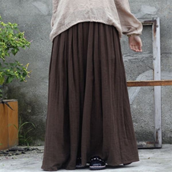 skirts johnature women cotton linen elastice waist floor length autumn pleated solid button casual long skirts 230417, Black
skirts johnature women cotton linen elastice waist floor length autumn pleated solid button casual long skirts 230417, Black