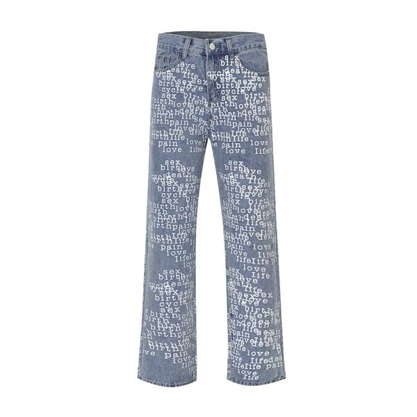 pants full letter printed jeans men washed fashion women denim slim trousers, Black;brown
pants full letter printed jeans men washed fashion women denim slim trousers, Black;brown