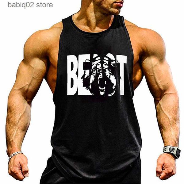 men' tank gym brand clothing bodybuilding fitness mens running tanks workout beast print vest stringer sportswear muscle undershirt t, White;black
men' tank gym brand clothing bodybuilding fitness mens running tanks workout beast print vest stringer sportswear muscle undershirt t, White;black
