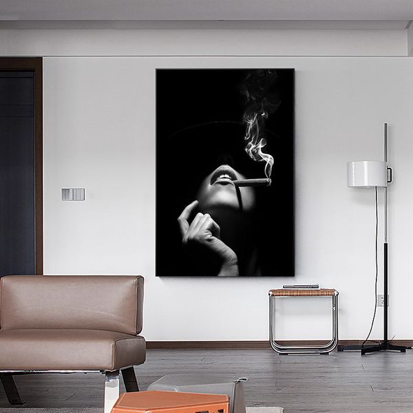 elegant lady wall art canvas painting poster and prints smoking cigar women picture canvas art for livingroom home decoration
elegant lady wall art canvas painting poster and prints smoking cigar women picture canvas art for livingroom home decoration