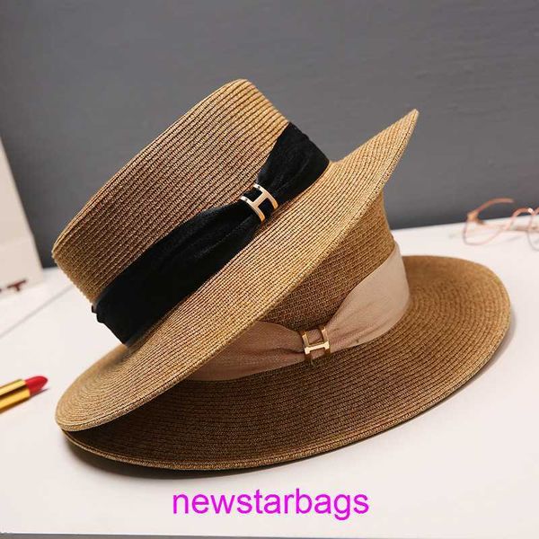 original edition designer herms hat for sale new flat summer beach vacation grass woven straw women's french sun shade and screen, Blue;gray
original edition designer herms hat for sale new flat summer beach vacation grass woven straw women's french sun shade and screen, Blue;gray