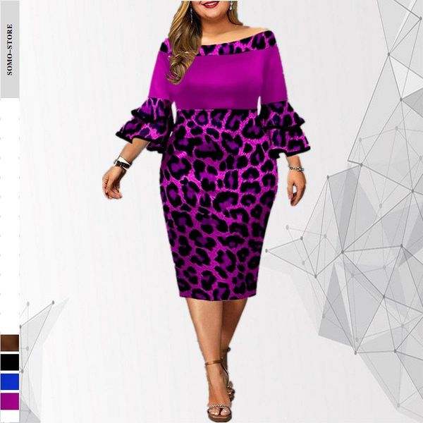dresses 2022 leopard printed plus size women clothing chic flare sleeve dresses ladies evening dress 5xl elegant midi length wholesale, Black
dresses 2022 leopard printed plus size women clothing chic flare sleeve dresses ladies evening dress 5xl elegant midi length wholesale, Black