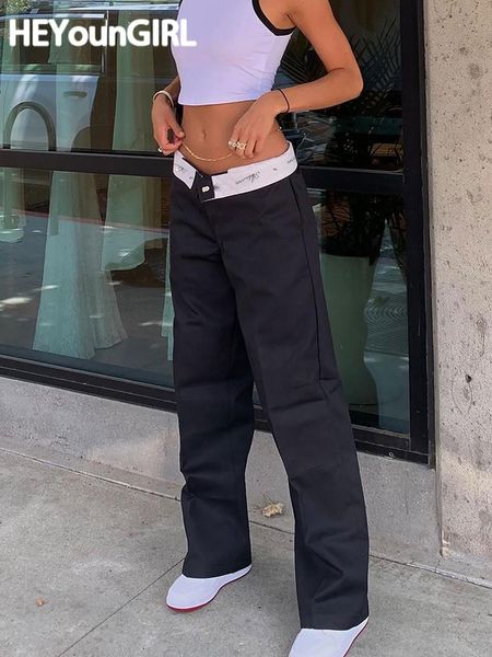 capris heyoungirl casual solid pants women summer 2022 turn over low waist vintage trousers fashion streetwear basic joggers lady 90s, Black;white
capris heyoungirl casual solid pants women summer 2022 turn over low waist vintage trousers fashion streetwear basic joggers lady 90s, Black;white