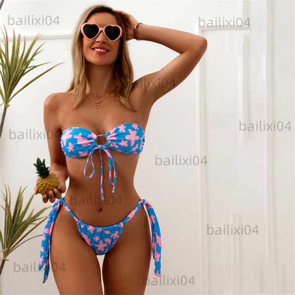 women's swimwear bikini swimwear swimsuit women print low waist bikini set backless bandeau bathing suit female beach wear biquini t230, White;black
women's swimwear bikini swimwear swimsuit women print low waist bikini set backless bandeau bathing suit female beach wear biquini t230, White;black