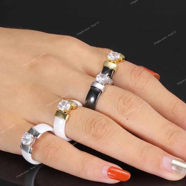 jewelry black white ceramic wedding ring cubic zircon delicate cabochon smooth engagement rings for women fashion jewelryrings, Golden;silver
jewelry black white ceramic wedding ring cubic zircon delicate cabochon smooth engagement rings for women fashion jewelryrings, Golden;silver
