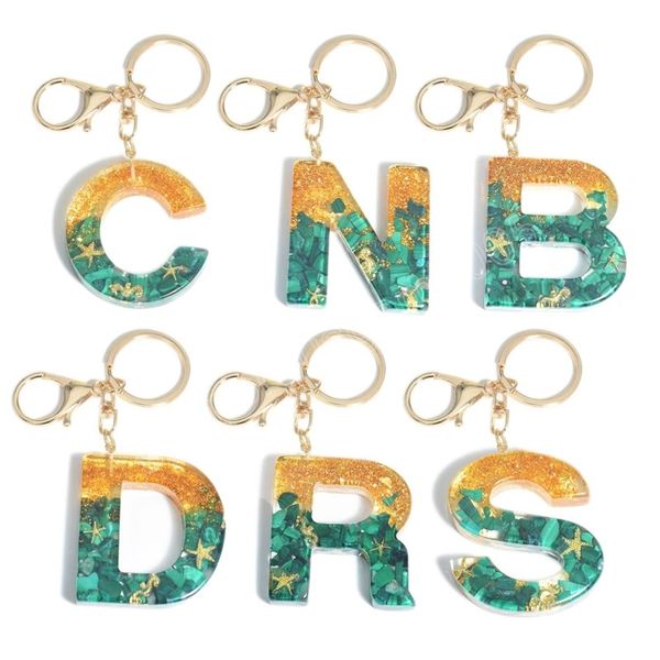 green letter keychain creative starfish glitter resin alphabet key ring for women purse handbag accessories, Silver
green letter keychain creative starfish glitter resin alphabet key ring for women purse handbag accessories, Silver