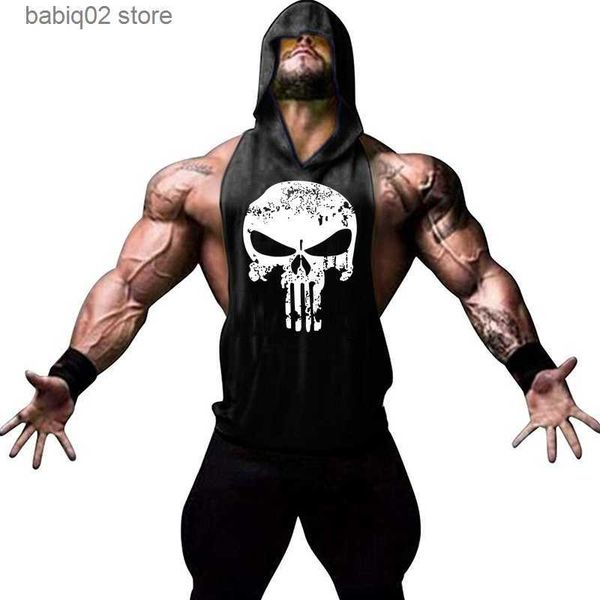 men' tank skull bodybuilding stringer tank men stringer shirt fitness tank men gym sleeveless hoodies cotton vest t230418, White;black
men' tank skull bodybuilding stringer tank men stringer shirt fitness tank men gym sleeveless hoodies cotton vest t230418, White;black