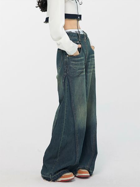 women's jeans harajuku high waist jeans for womens vintage straight baggy denim pants streetwear american style fashion wide leg denim, Blue
women's jeans harajuku high waist jeans for womens vintage straight baggy denim pants streetwear american style fashion wide leg denim, Blue