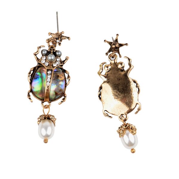 european and american colored gemstone alloy diamond set vintage ladybug pearl earring insect earrings, Golden;silver
european and american colored gemstone alloy diamond set vintage ladybug pearl earring insect earrings, Golden;silver