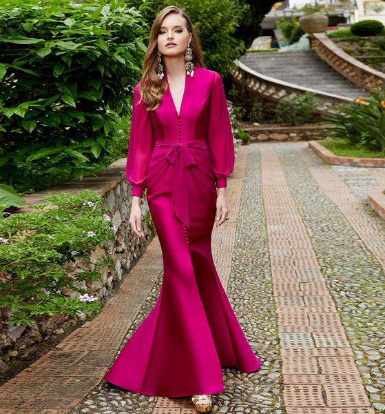 fuchsia evening formal dress elegant v neck long sleeves chiffon satin mermaid women's formal prom gowns 2023 vestidos longo robe de so, Black;red
fuchsia evening formal dress elegant v neck long sleeves chiffon satin mermaid women's formal prom gowns 2023 vestidos longo robe de so, Black;red