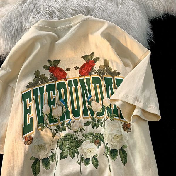 women's tshirt american retro design sense niche short sleeve tshirt men and women oversize loose pair dress half sleeve students pro c, White
women's tshirt american retro design sense niche short sleeve tshirt men and women oversize loose pair dress half sleeve students pro c, White