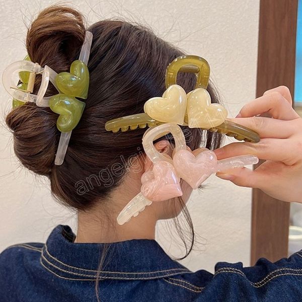 12.5cm woman extra large jelly double heart hair claw barrettes girl fashion acrylic hair clips washing face headwear hairpins, Slivery;white
12.5cm woman extra large jelly double heart hair claw barrettes girl fashion acrylic hair clips washing face headwear hairpins, Slivery;white