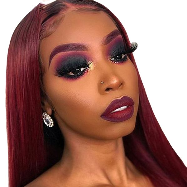 99j burgundy red straight bob t part lace front human hair wig for women colored brazilian remy hair glueless natural wig, Black;brown
99j burgundy red straight bob t part lace front human hair wig for women colored brazilian remy hair glueless natural wig, Black;brown