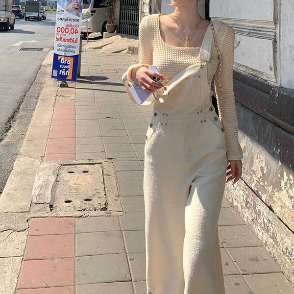 fashionable small fragrance strap pants for women spring and autumn white high ji feel casual loose one piece with temperament 2023 new prod, Black;white
fashionable small fragrance strap pants for women spring and autumn white high ji feel casual loose one piece with temperament 2023 new prod, Black;white