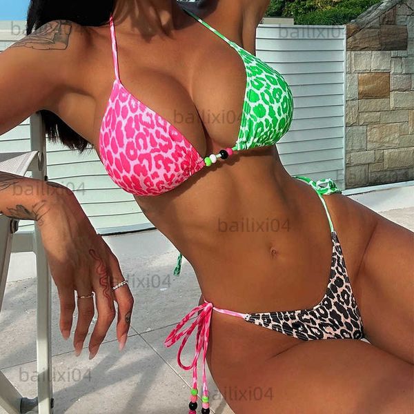 women's swimwear qinjoyer string bikini leopard print patchwork swimsuit bathing suit women biquini beach swim wear brazilian bikini se, White;black
women's swimwear qinjoyer string bikini leopard print patchwork swimsuit bathing suit women biquini beach swim wear brazilian bikini se, White;black