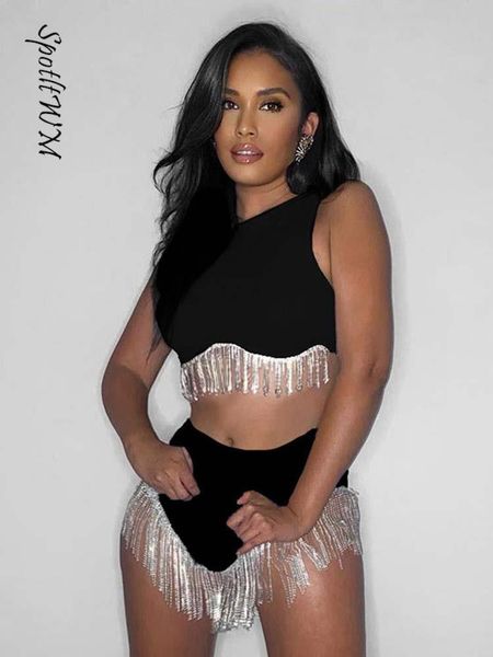 women's tracksuit fashion hem tassels triangle shorts sets o neck sleeveless cropped suit 2023 elegant party club outfits 230417, Gray
women's tracksuit fashion hem tassels triangle shorts sets o neck sleeveless cropped suit 2023 elegant party club outfits 230417, Gray