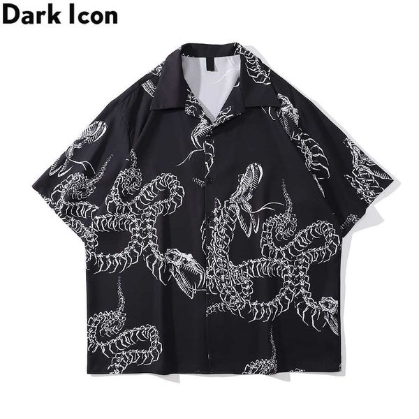 men's casual shirts dark skeleton dragon men's shirt summer thin material shirt men polo shirts j230417, White;black 
men's casual shirts dark skeleton dragon men's shirt summer thin material shirt men polo shirts j230417, White;black