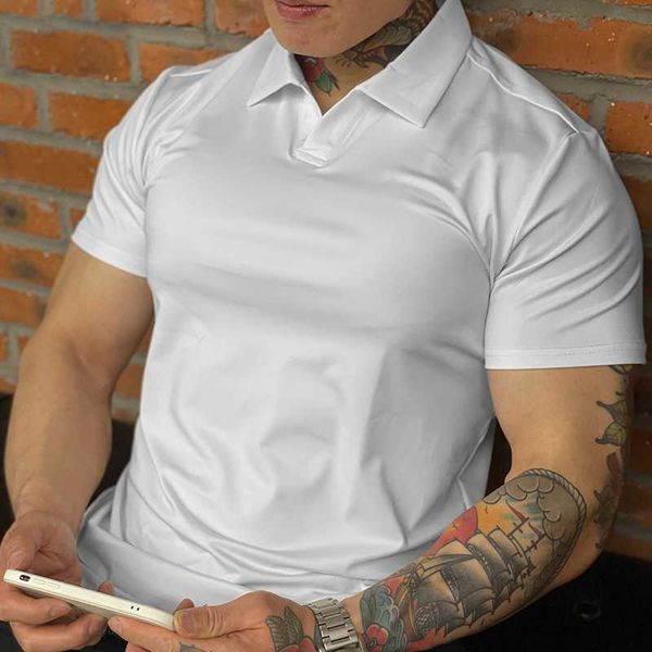 arsv men's casual shirts men's shirt summer korean version polo trend casual white shirt men's quick drying breathable shirt, White;black 
arsv men's casual shirts men's shirt summer korean version polo trend casual white shirt men's quick drying breathable shirt, White;black