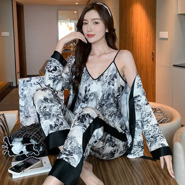 women's sleep lounge jxgarb three pieces women chinese style bathrobe + + trouser pajamas sets luxury female casual home clothes satin
women's sleep lounge jxgarb three pieces women chinese style bathrobe + + trouser pajamas sets luxury female casual home clothes satin