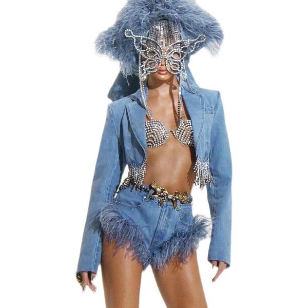 shorts korean twice nayeon tassel hem design short coat women's irregular tassel drill strip denim jacket ostrich feather shorts suit, White;black
shorts korean twice nayeon tassel hem design short coat women's irregular tassel drill strip denim jacket ostrich feather shorts suit, White;black