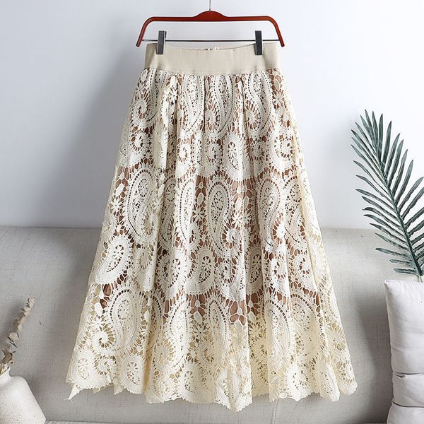 skirts s-5xl pleated skirts spring retro fashion hook flower hollow lace casual large swing high waist slim skirt female midi skirt 230417, Black
skirts s-5xl pleated skirts spring retro fashion hook flower hollow lace casual large swing high waist slim skirt female midi skirt 230417, Black