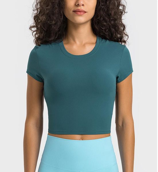 lu-371 rib yoga outfits sports gym clothes women underwears stripe shirt fitness breathable workout blouse panic buying
lu-371 rib yoga outfits sports gym clothes women underwears stripe shirt fitness breathable workout blouse panic buying