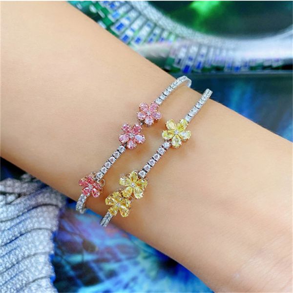 classic flower diamond bracelet 925 sterling silver party wedding bracelets bangle for women bridal fine engagement jewerly gift, Golden;silver
classic flower diamond bracelet 925 sterling silver party wedding bracelets bangle for women bridal fine engagement jewerly gift, Golden;silver