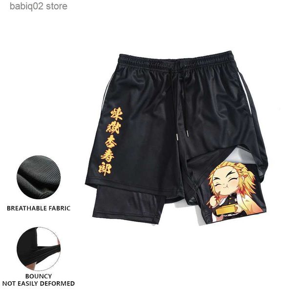 men's shorts anime demon slayer gym shorts men 2 in1 mesh breathable male casual rengoku shorts fitness mens bodybuilding running short, White;black
men's shorts anime demon slayer gym shorts men 2 in1 mesh breathable male casual rengoku shorts fitness mens bodybuilding running short, White;black