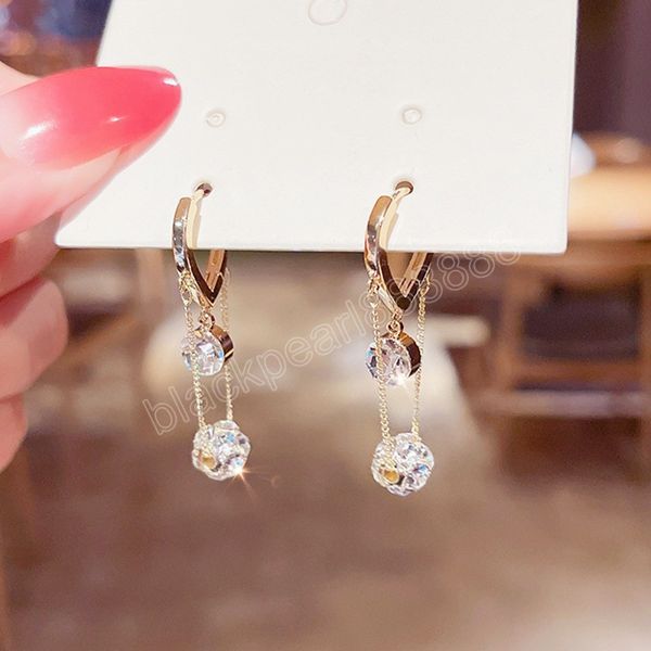 exquisite fashion double white cubic zirconia drop dangle earrings for women gold color hoop earrings wedding party banquet gift, Silver
exquisite fashion double white cubic zirconia drop dangle earrings for women gold color hoop earrings wedding party banquet gift, Silver