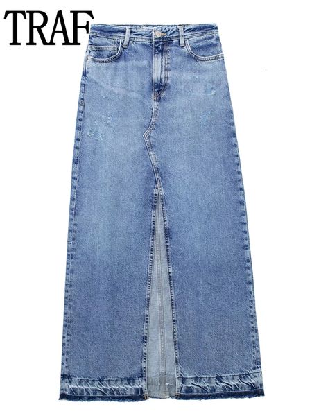 skirts traf blue denim high waist midi women streetwear long woman fashion 2023 spring faded slit maxi 230417, Black
skirts traf blue denim high waist midi women streetwear long woman fashion 2023 spring faded slit maxi 230417, Black