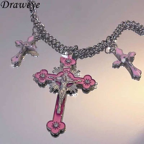 pendant necklaces draweye pink cross necklaces for women y2k fashion gothic couple jewelry japan style metal chains chokers pendant necklace, Silver
pendant necklaces draweye pink cross necklaces for women y2k fashion gothic couple jewelry japan style metal chains chokers pendant necklace, Silver