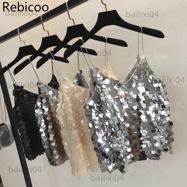 women's tanks camis fashion women sequined tank new summer v neck strap club wear girls sequin sleeveless short camisole vest t230417, White
women's tanks camis fashion women sequined tank new summer v neck strap club wear girls sequin sleeveless short camisole vest t230417, White