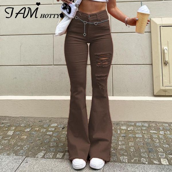 jeans ripped hole flare jeans women stretchy high waist boot cut denim pants vintage frill cargo pants classic streetwear new iamy, Blue
jeans ripped hole flare jeans women stretchy high waist boot cut denim pants vintage frill cargo pants classic streetwear new iamy, Blue