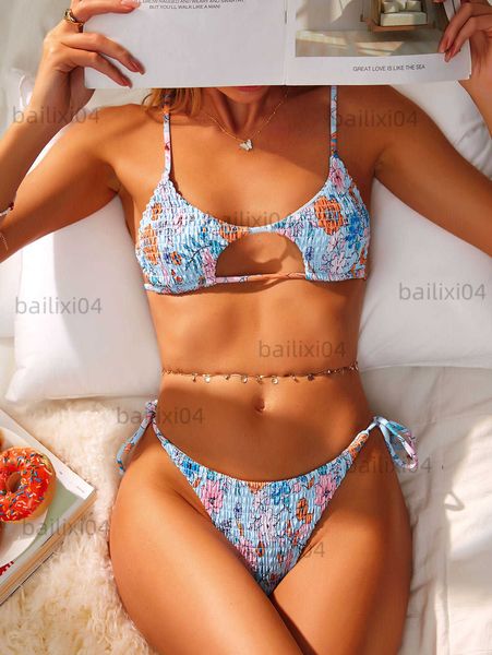 women's swimwear zaful summer bathingsuit tie side floral smocked star-shaped bikini swimwear padded bra swimwear for women t230417, White;black
women's swimwear zaful summer bathingsuit tie side floral smocked star-shaped bikini swimwear padded bra swimwear for women t230417, White;black
