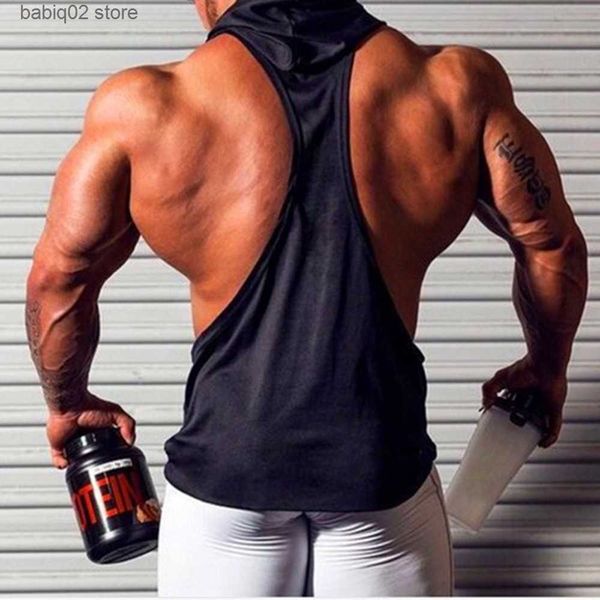 men' tank mens gyms clothing bodybuilding hooded tank men cotton sleeveless vest sweatshirt fitness workout sportswear male t230417, White;black
men' tank mens gyms clothing bodybuilding hooded tank men cotton sleeveless vest sweatshirt fitness workout sportswear male t230417, White;black