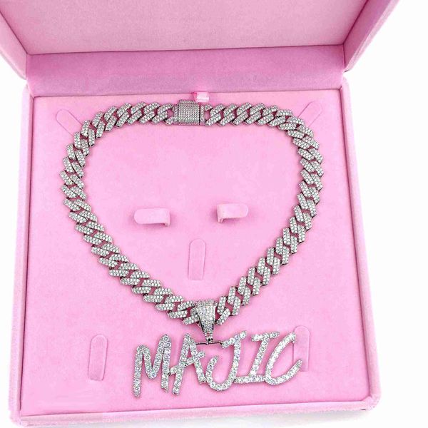 custom iced out diamond big size stitched 26 a-z cursive letters name pendants with cuban chain necklace, Silver
custom iced out diamond big size stitched 26 a-z cursive letters name pendants with cuban chain necklace, Silver