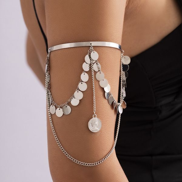 Designer's personalized metal chain, portrait arm chain, punk niche sequin, tassel opening arm ring, arm bracelet
Designer's personalized metal chain, portrait arm chain, punk niche sequin, tassel opening arm ring, arm bracelet