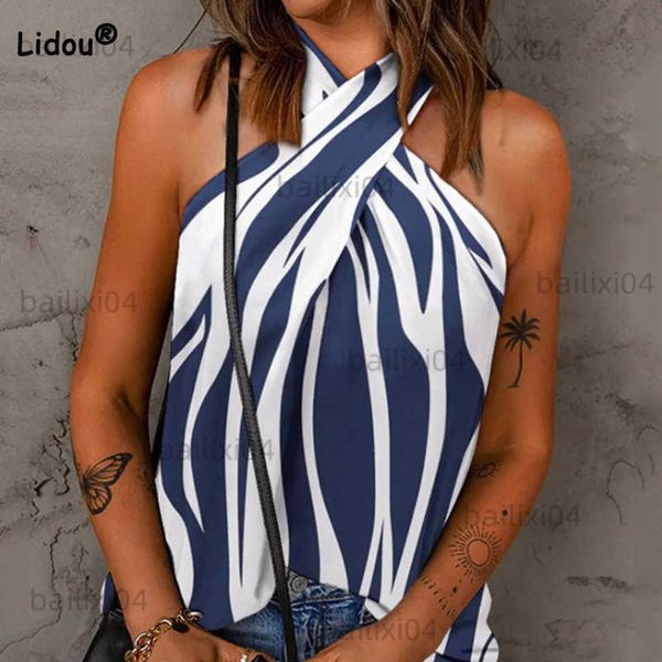 women's tanks camis women 2022 new summer cross halterneck camisole striped printing off shoulder vacation t-shirt elegant loose blue b, White
women's tanks camis women 2022 new summer cross halterneck camisole striped printing off shoulder vacation t-shirt elegant loose blue b, White