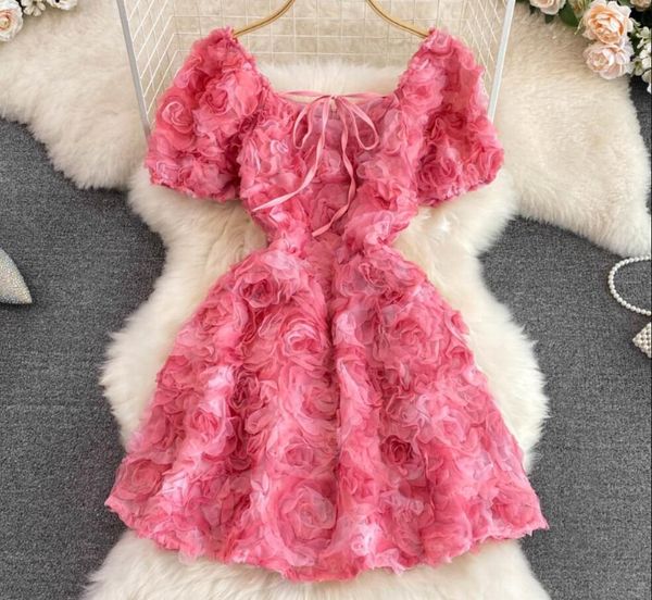 party dresses 2023 summer square neck puff short sleeve waist shrinking a-line dress pink three-dimensional rose petal sweet first love vest, White;black
party dresses 2023 summer square neck puff short sleeve waist shrinking a-line dress pink three-dimensional rose petal sweet first love vest, White;black